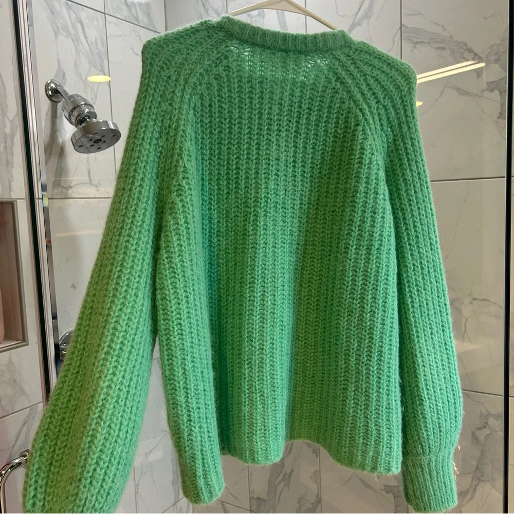Sezane Green Cardigan Sweater - Picture 5 of 7